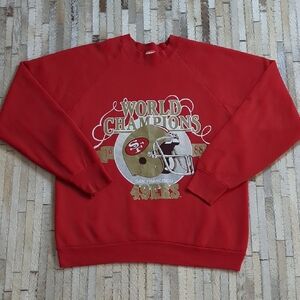 San Francisco 49ers Vintage 1988 Super Bowl 23 XXIII Red Crewneck Sweatshirt